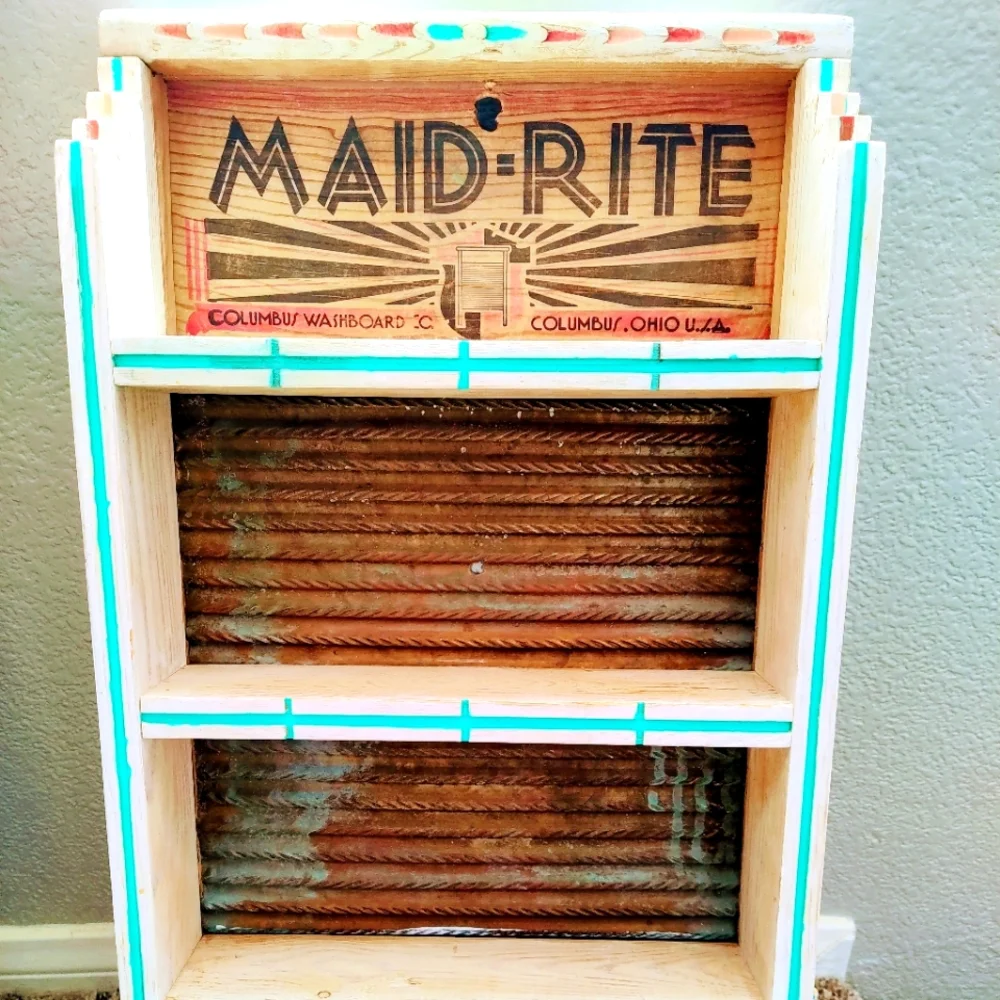 OOAK Vintage Maid- Rite Washboard Shelf - Picture 1 of 13